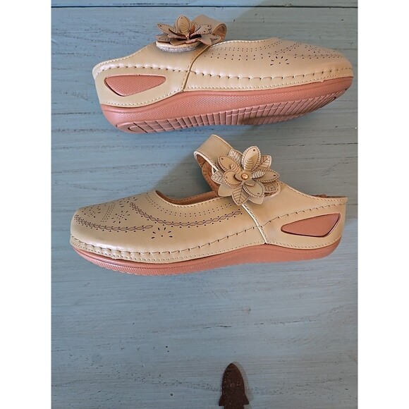 ALICEGANA WOMEN'S MULE SHOES COMFY WEDGE SLIP-ONS M Green SIZE 38 US Sz 7.5 NEW - Picture 4 of 9